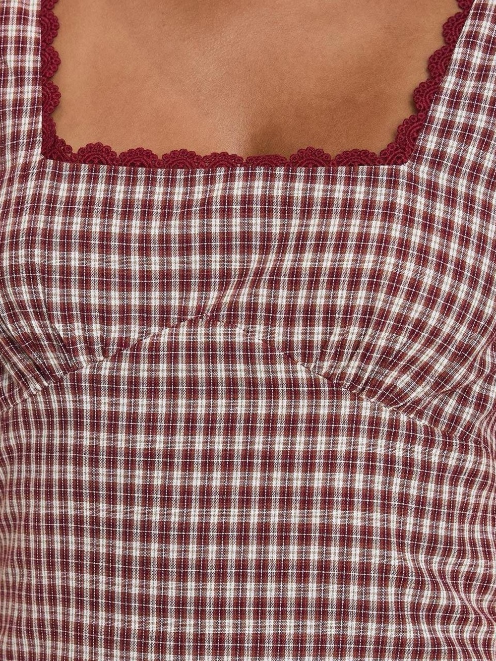 Princess Polly Dasha Mini Dress in Red Check - 8 - Picture 4 of 7